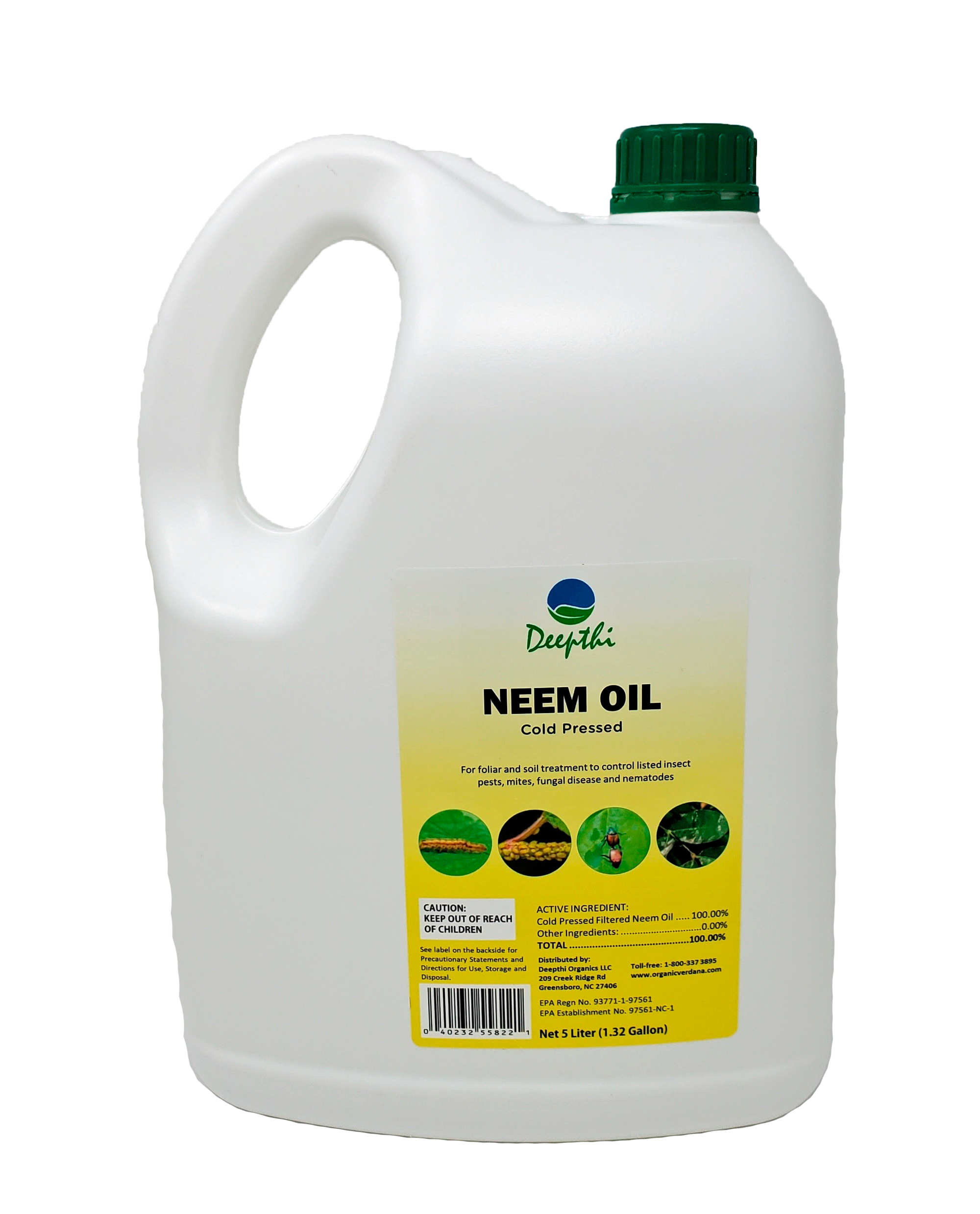 Deepthi Neem Oil - 5 Liter (1.32 Gallon)